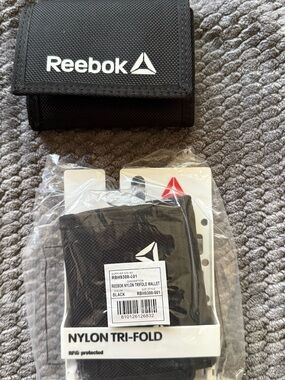 Reebok Black Nylon Tri-Fold Wallet